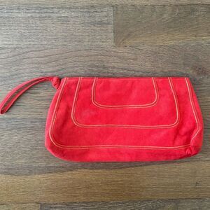 Vintage 80’s Reva Ultrasuede Suede Leather Clutch Wristlet with Tension Frame